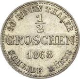 Reverse 1/2 Groschen 1868 B