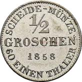 Reverse 1/2 Groschen 1858 F