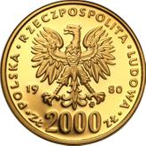 Obverse 2000 Zlotych 1980 MW Bolesław I the Brave