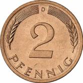 Obverse 2 Pfennig 1976 D