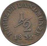 Reverse 1/2 Kreuzer 1832
