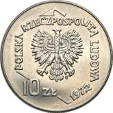 Obverse 10 Zlotych 1972 MW WK Pattern 50 Years of Gdynia Seaport