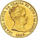 Obverse 80 Reales 1845 B PS