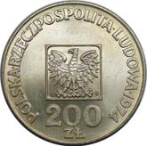Obverse 200 Zlotych 1974 MW JMN 30 years of Polish People's Republic