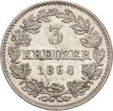 Reverse 3 Kreuzer 1868