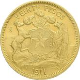 Reverse 20 Pesos 1911 So