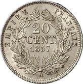 Reverse 20 Centimes 1857 A