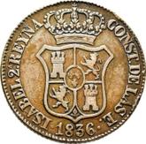 Obverse 6 Cuartos 1836 Catalonia