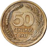 Reverse 50 Céntimos 1937 Pattern