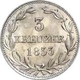 Reverse 3 Kreuzer 1833