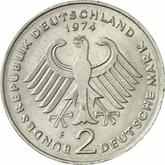 Reverse 2 Mark 1974 F Konrad Adenauer