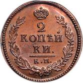 Reverse 2 Kopeks 1821 КМ АД