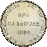 Reverse Thaler 1869 B 25 years of the reign of Ernst II