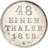 Reverse 1/48 Thaler 1858 A