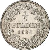 Reverse 1/2 Gulden 1864