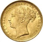 Obverse Sovereign 1884 S WW St. George