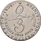 Reverse 2/3 Thaler 1808 C Small head