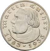 Obverse 2 Reichsmark 1933 G Martin Luther