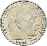 Obverse 5 Reichsmark 1936 D Hindenburg