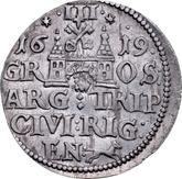 Reverse 3 Groszy (Trojak) 1619 Riga