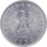 Reverse 50 Reichspfennig 1939 B
