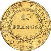 Reverse 40 Francs AN 14 (1805-1806) U