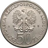 Obverse 50 Zlotych 1983 MW EO Pattern 150 Years of Grand Theatre