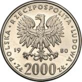 Obverse 2000 Zlotych 1980 MW Pattern XIII Winter Olympic Games - Lake Placid 1980