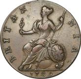 Reverse Halfpenny 1729 Young Head