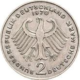 Obverse 2 Mark 1970 F Theodor Heuss