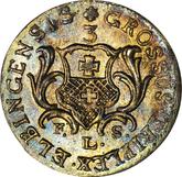 Reverse 3 Groszy (Trojak) 1763 FLS Elbing