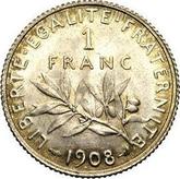 Reverse 1 Franc 1908 Sower