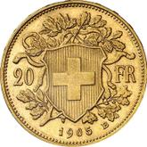 Reverse 20 Francs 1905 B Vreneli