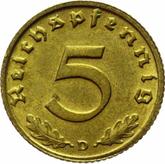 Obverse 5 Reichspfennig 1938 D