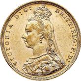 Obverse Sovereign 1892 M JEB Jubilee portrait