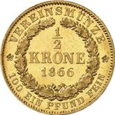 Reverse 1/2 Krone 1866 B