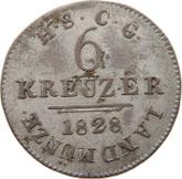 Reverse 6 Kreuzer 1828 ST