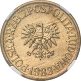 Obverse 5 Zlotych 1983 MW