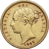 Obverse Half Sovereign 1887 M Coat of arms