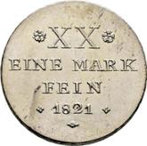 Reverse 1/2 Thaler 1821 H