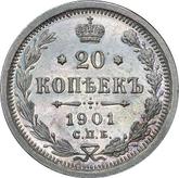 Reverse 20 Kopeks 1901 СПБ АР