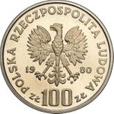 Obverse 100 Zlotych 1980 MW Pattern Jan Kochanowski