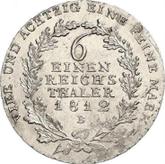 Reverse 1/6 Thaler 1812 B