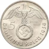 Reverse 5 Reichsmark 1938 J