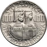 Reverse 100 Zlotych 1966 MW Pattern Mieszko and Dabrowka