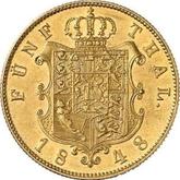 Reverse 5 Thaler 1848 B