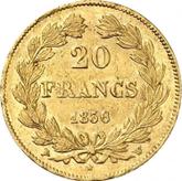 Reverse 20 Francs 1836 W