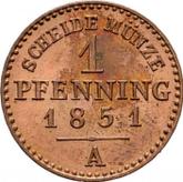 Reverse 1 Pfennig 1851 A