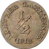 Reverse 1/2 Kreuzer 1812