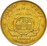 Reverse 1/2 pond (Transvaal) 1897